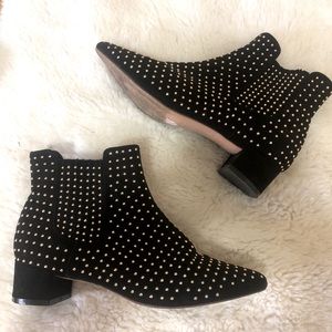 Topshop black booties with gold